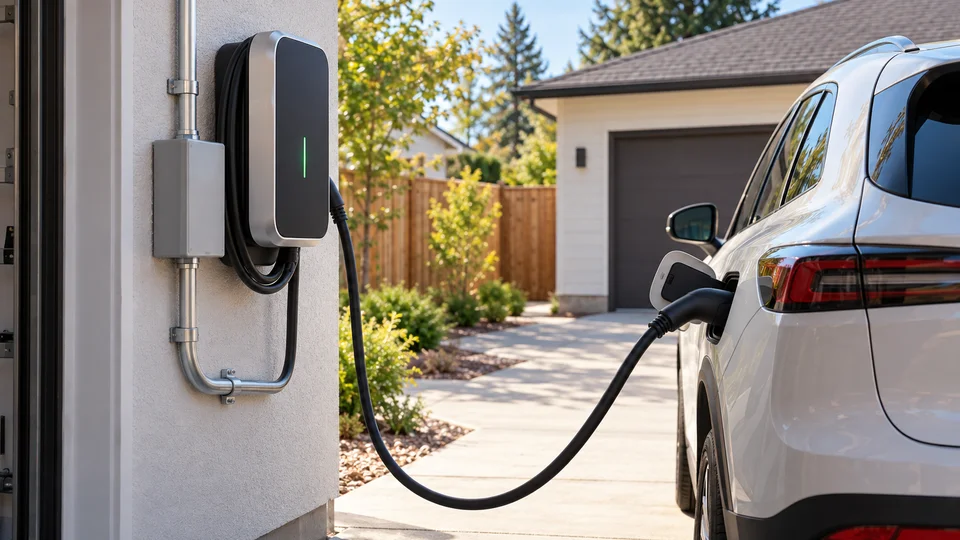 Electrical subpanel and conduit junction feed for multi-circuit EV chargers