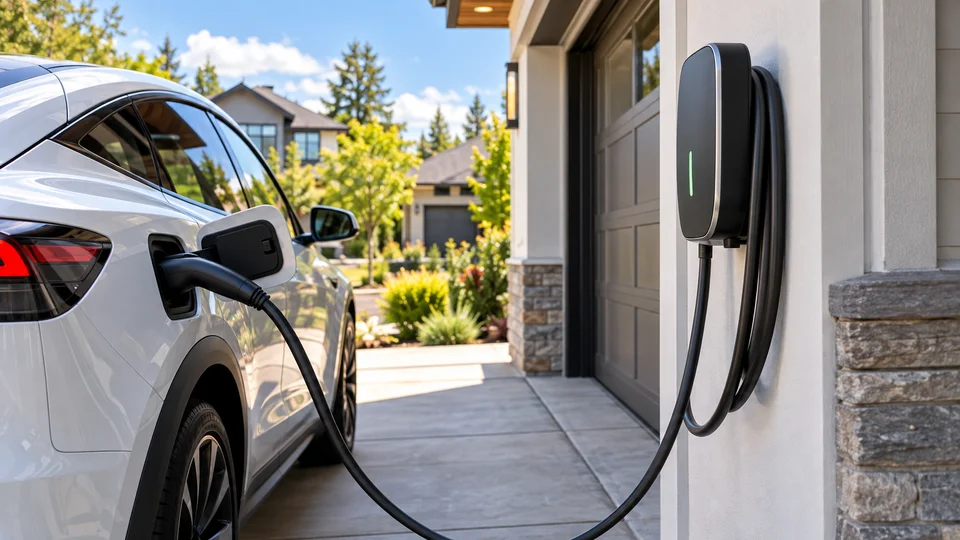 EV Charger Installation in Five Mile Prairie detached garage and workshop
